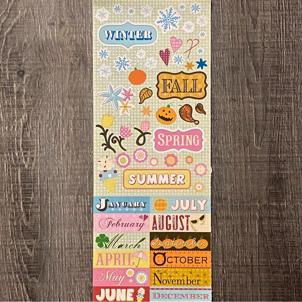 💞 New Season & Months Scrapbook Stickers